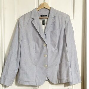 Lauren Ralph Lauren Seersucker Women’s Blazer Sz  14W